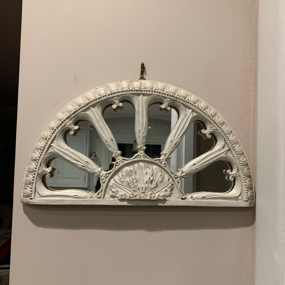Distressed Half Moon Shape Mirror Wall Decor